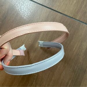 Set of two faux leather headbands